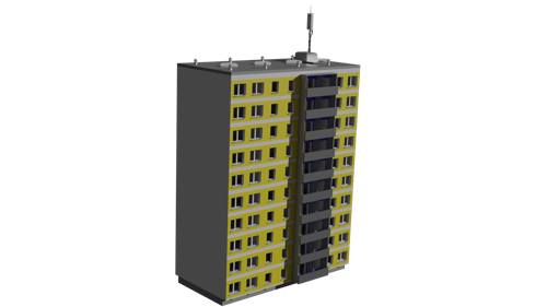 Modular Instustrialized Apartment Block (Low Poly) preview image